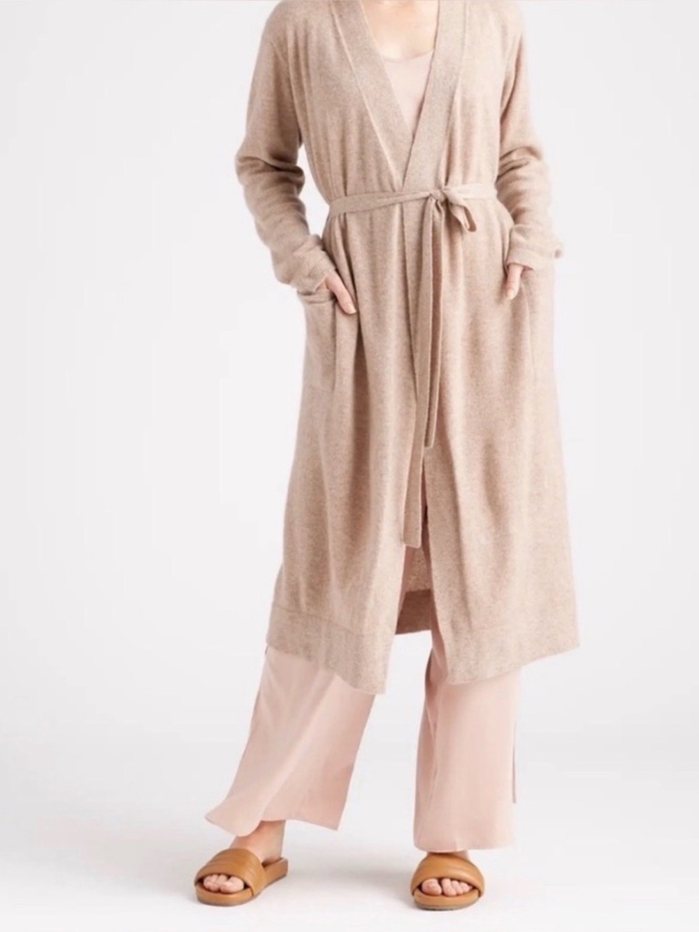 Quince Mongolian Cashmere Robe XL Oatmeal NWT — Sold Out Online
